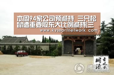 本周94家公司预减持 三只松鼠遭重要股东大比例减持|三只松鼠:开云体育数据中心(图2) 开云体育数据中心